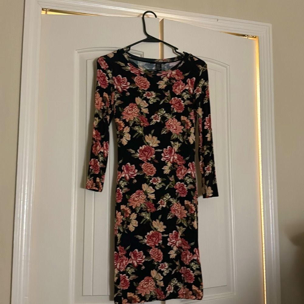 Forever 21 long sleeve pink floral dress